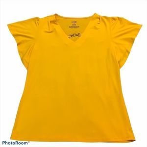 NWT Gold V Neck East 5th Blouse SZ S